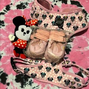 Disney Pink Minnie Pattern Adjustable Dog Harness